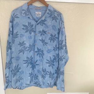 Tommy Bahama Linen Tropical Leaves Button Down Shirt